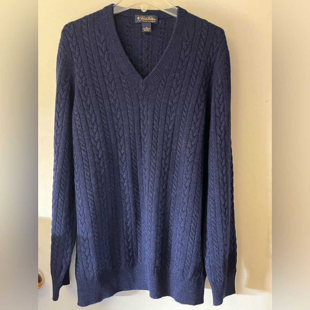 Rare Brooks Brothers 4 Ply Cashmere Navy Sweater XL
